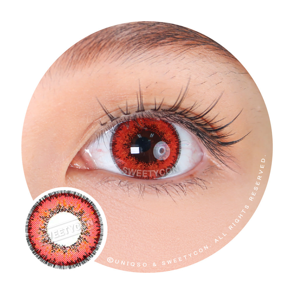 Sweety Poppy Red (1 lens/pack)-Colored Contacts-UNIQSO