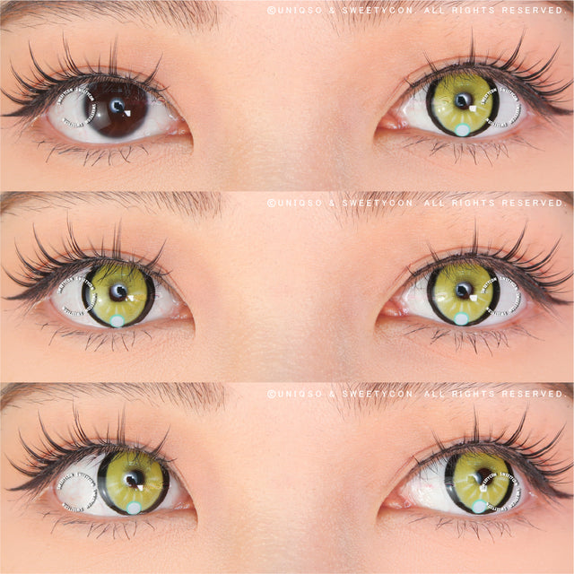 Sweety x Eyesinger Neon Eclipse Yellow (2 lenses/pack)-Colored Contacts-UNIQSO