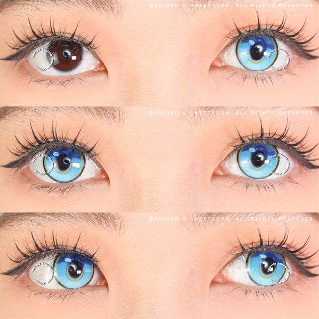 Sweety x Eyesinger Crystal Diamond Aqua (2 lenses/pack)-Colored Contacts-UNIQSO