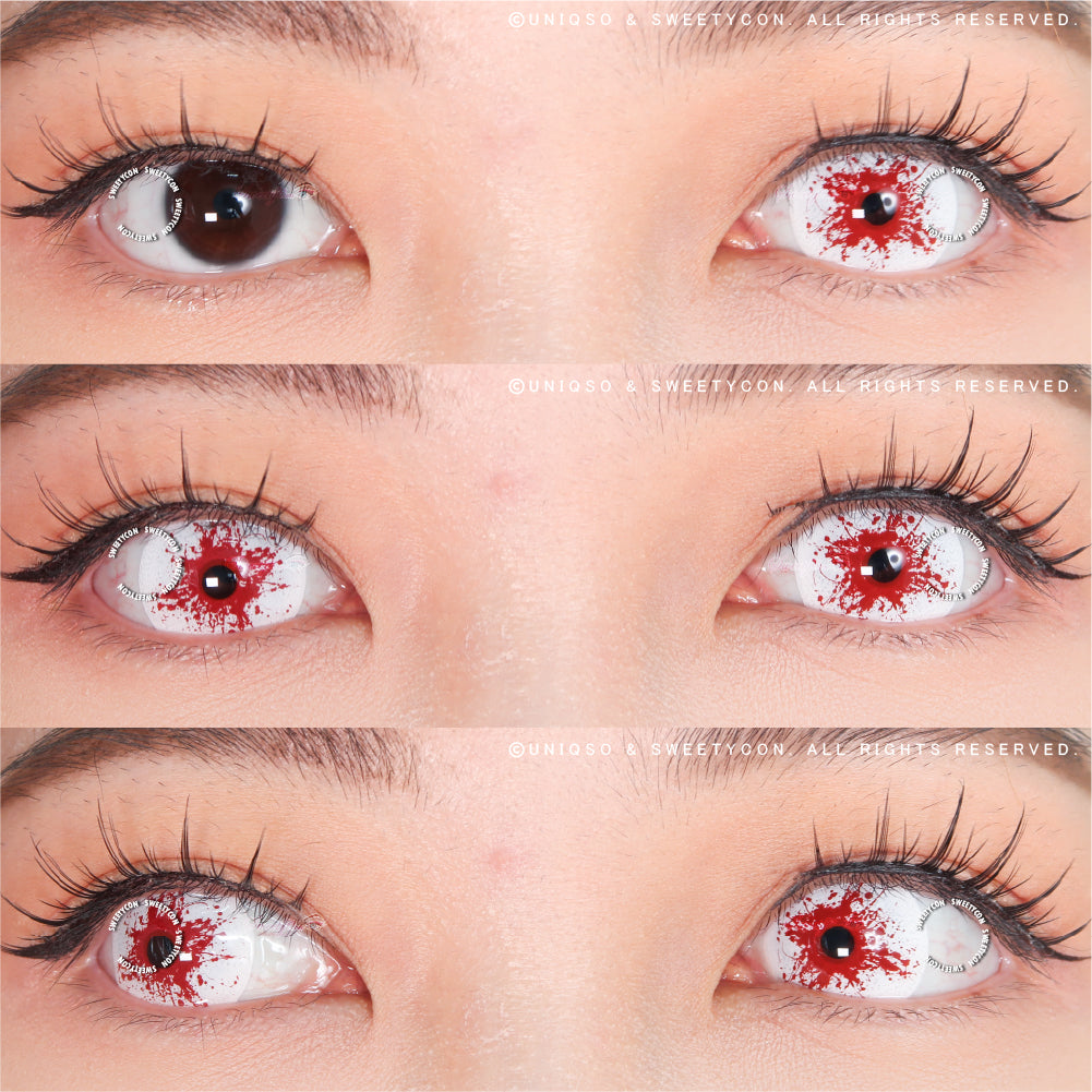 Sweety Mini Sclera Red Splash (1 lens/pack)-Mini Sclera Contacts-UNIQSO