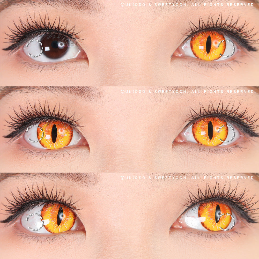 Orange Yellow Cat Eye Contacts For Cosplay & Halloween – UNIQSO