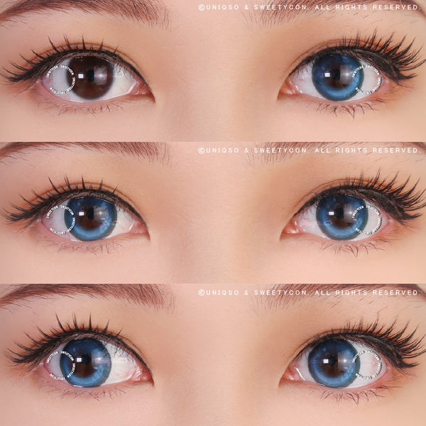 Sweety Bubbly Blue (1 lens/pack)-Colored Contacts-UNIQSO