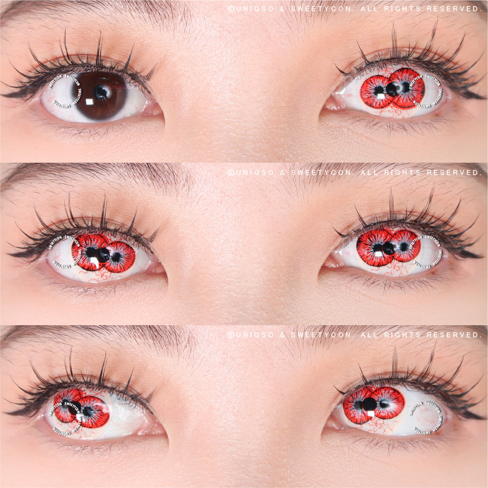 Sweety Crazy Twin Hex Red | Halloween Contacts With Prescription