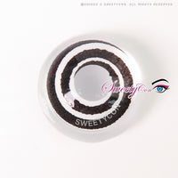 Sweety Mini Sclera Black Spiral (1 lens/pack)-Mini Sclera Contacts-UNIQSO