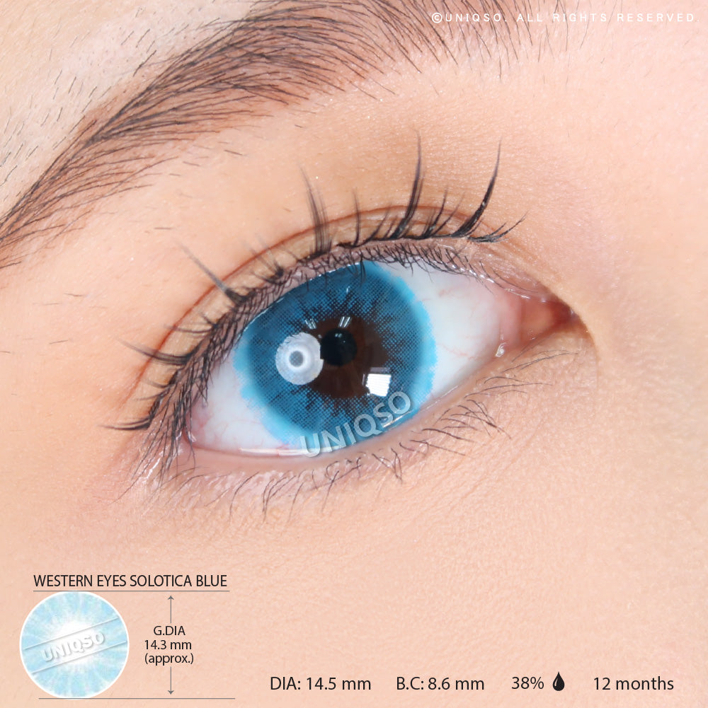 Western Eyes Solotica Blue (1 lens/pack) [Exp: 04/2027]-Colored Contacts-UNIQSO