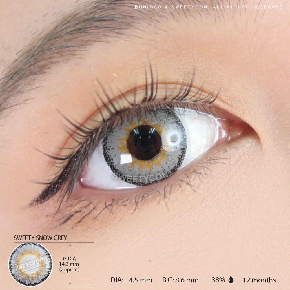 Sweety Snow Grey (1 lens/pack)-Colored Contacts-UNIQSO