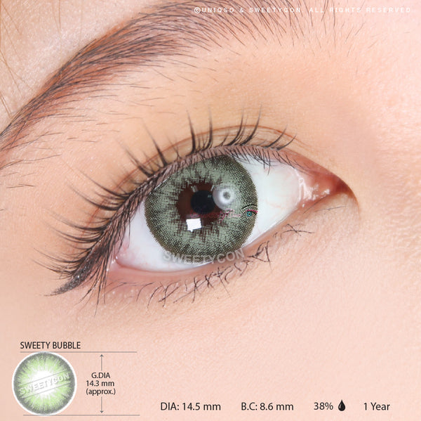 Sweety Bubble Green (1 lens/pack)-Colored Contacts-UNIQSO