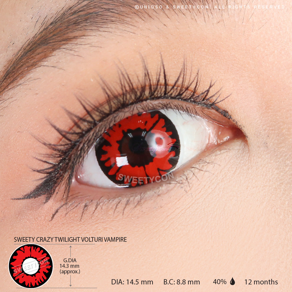 UV Twilight Volturi Vampire | Glow In The Dark Red Color Contacts