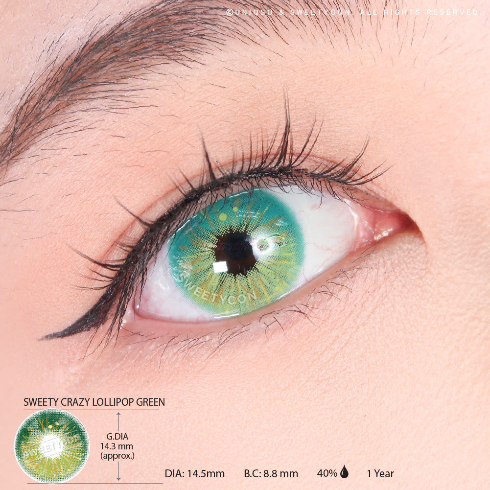 アイカツフレンズ　ロストグリーン Sweety Crazy Lollipop Green | Colored Contacts For Cosplay – UNIQSO