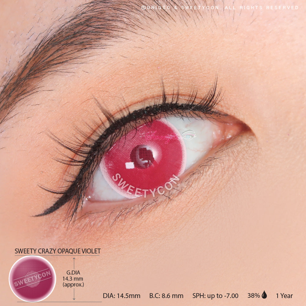 Sweety Crazy Opaque Violet Contacts | Prescription – UNIQSO