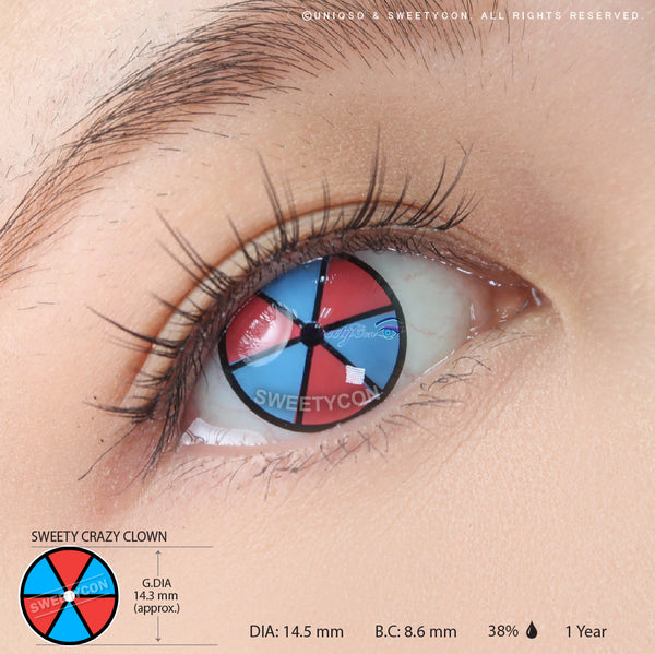Sweety Crazy Clown (1 lens/pack) (Pre-Order)-Colored Contacts-UNIQSO