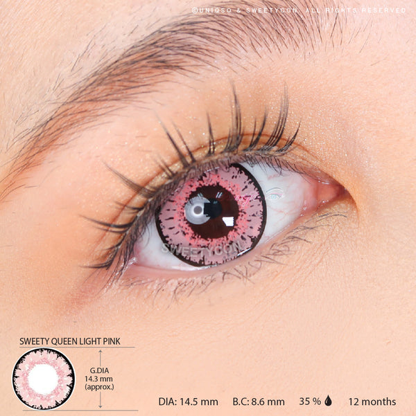 Sweety Queen Light Pink (1 lens/pack)-Colored Contacts-UNIQSO