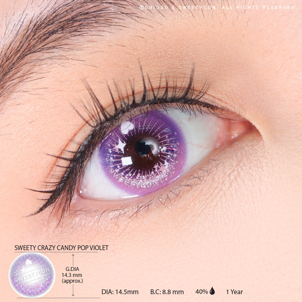 Sweety Crazy Candy Pop Violet Colored Contacts – UNIQSO