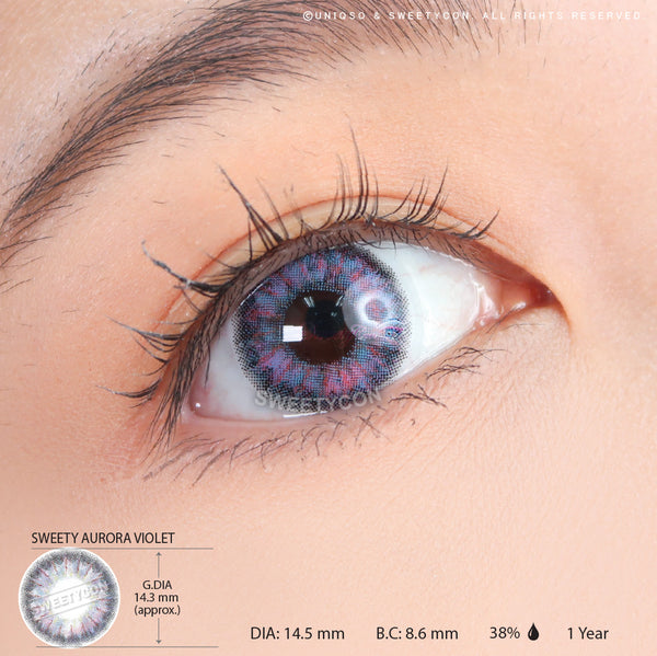 Sweety Aurora Violet (1 lens/pack)-Colored Contacts-UNIQSO