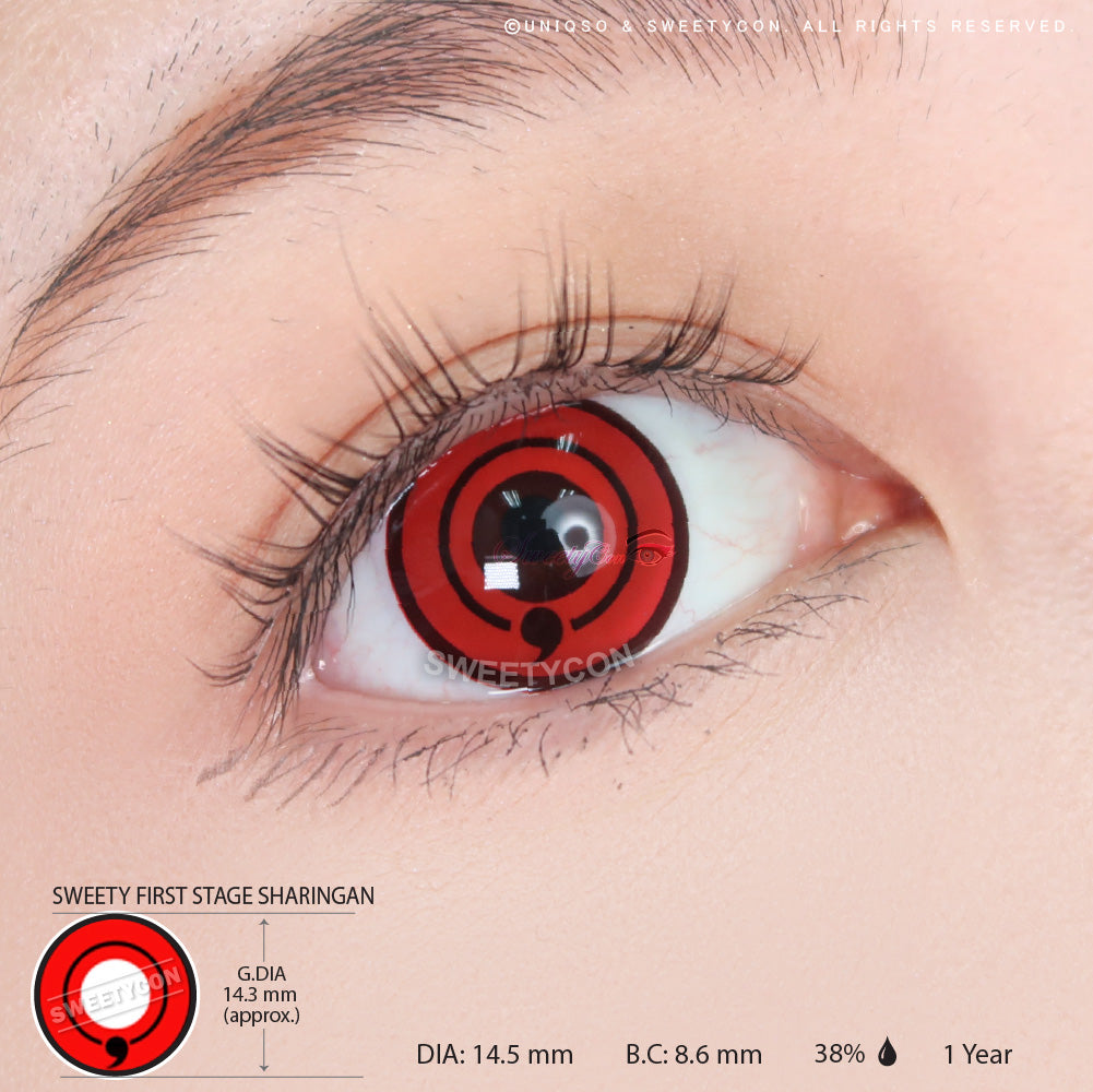 Sweety First Stage Sharingan (1 lens/pack)-Colored Contacts-UNIQSO