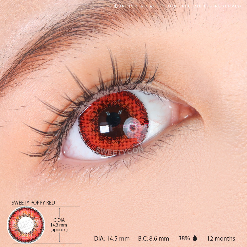 Sweety Poppy Red Colored Contacts – UNIQSO Sweety Poppy Red Colored Contacts – UNIQSO