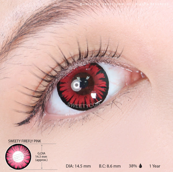 Sweety Firefly Pink (1 lens/pack)-Colored Contacts-UNIQSO