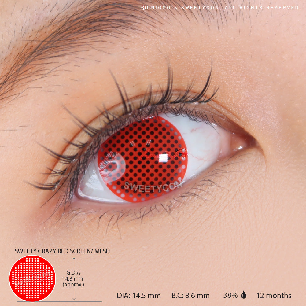 Sweety Crazy Red Screen/ Mesh | Colored Contacts | Halloween