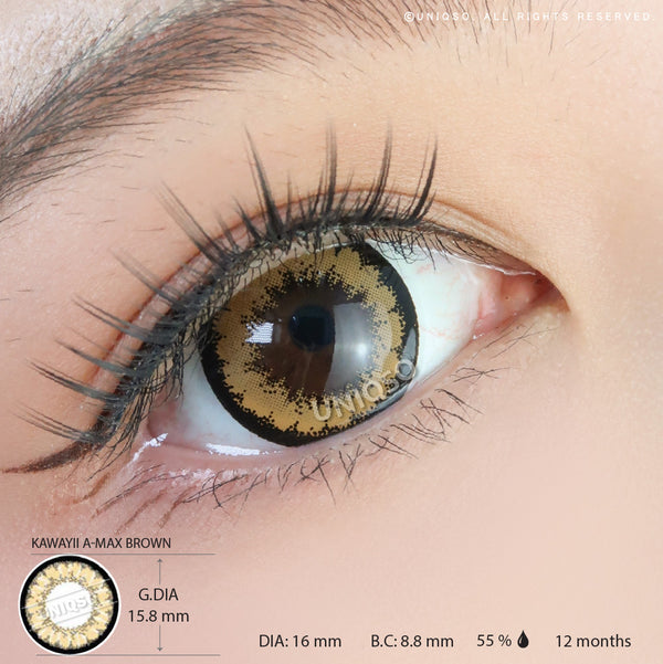 Kawayii A-Max Brown (1 lens/pack)-Colored Contacts-UNIQSO