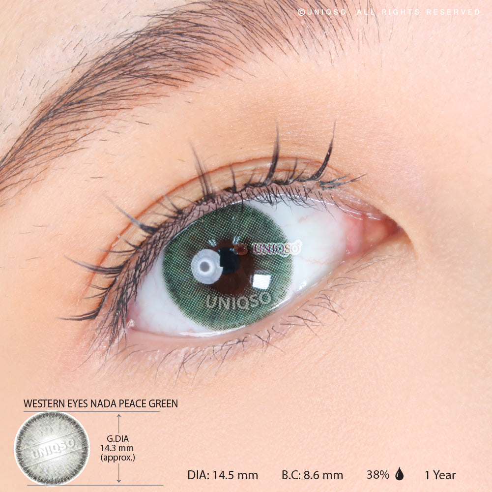 Western Eyes Nada Peace Green (1 lens/pack) [Exp: 04/2026]-Colored Contacts-UNIQSO
