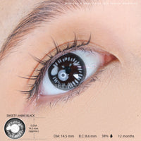 Sweety Anime Black (1 lens/pack) [Exp: 06/2026]-Colored Contacts-UNIQSO