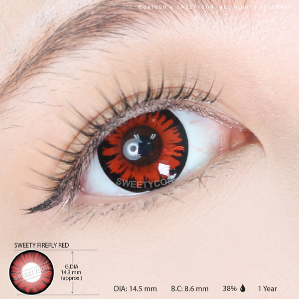 Sweety Firefly Red (1 lens/pack)-Colored Contacts-UNIQSO