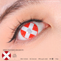 Sweety Crazy White Cross Red Eye (1 lens/pack)