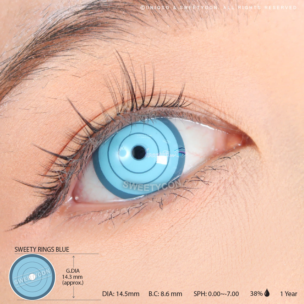 Sweety Rings Blue (1 lens/pack)-Colored Contacts-UNIQSO