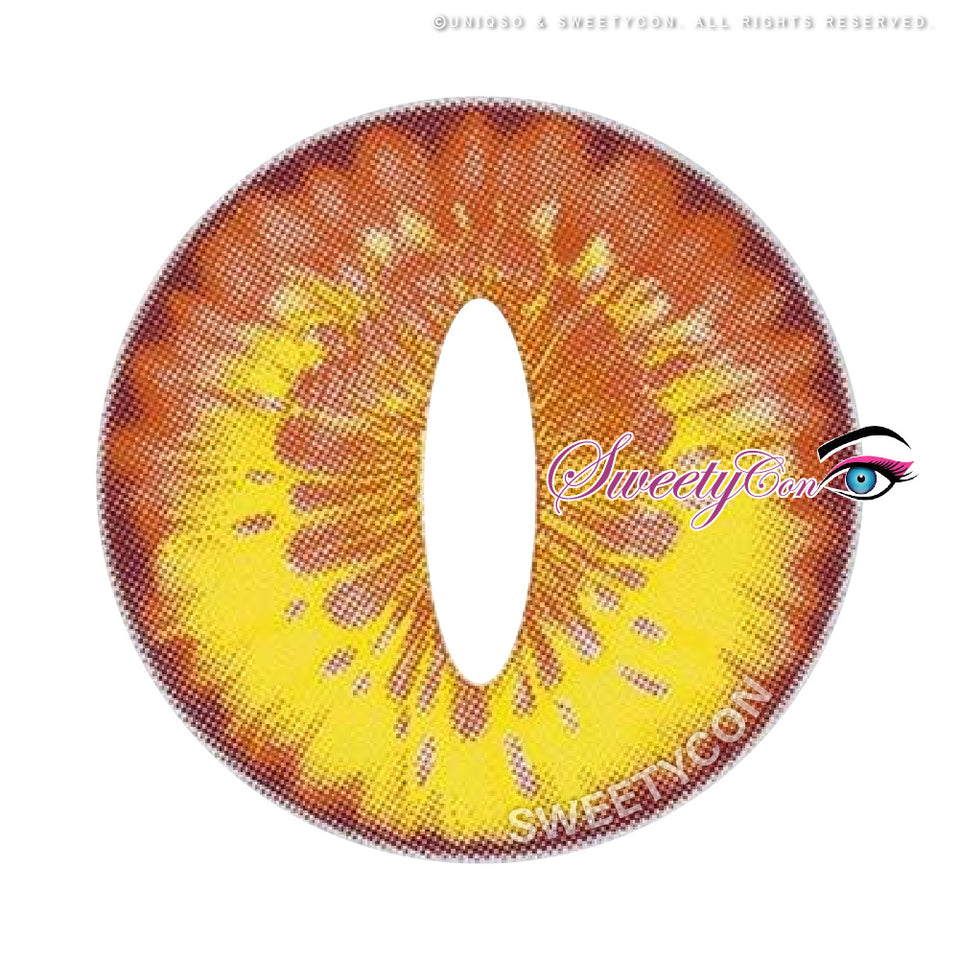 Orange Yellow Cat Eye Contacts For Cosplay & Halloween – UNIQSO