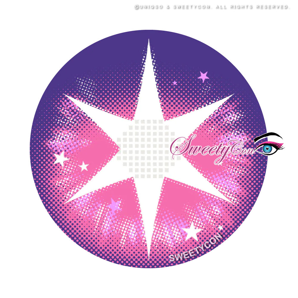 OWLMILS アウルミルズ tsukuyomi c.purpleGray Sweety Pop Star Violet | Purple Star Colored Contacts | Oshi