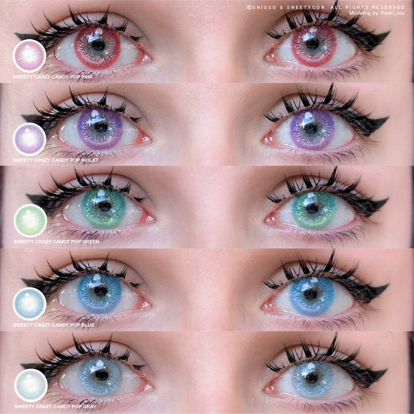 Sweety Crazy Candy Pop Pink | Colored Contacts For Cosplay – UNIQSO