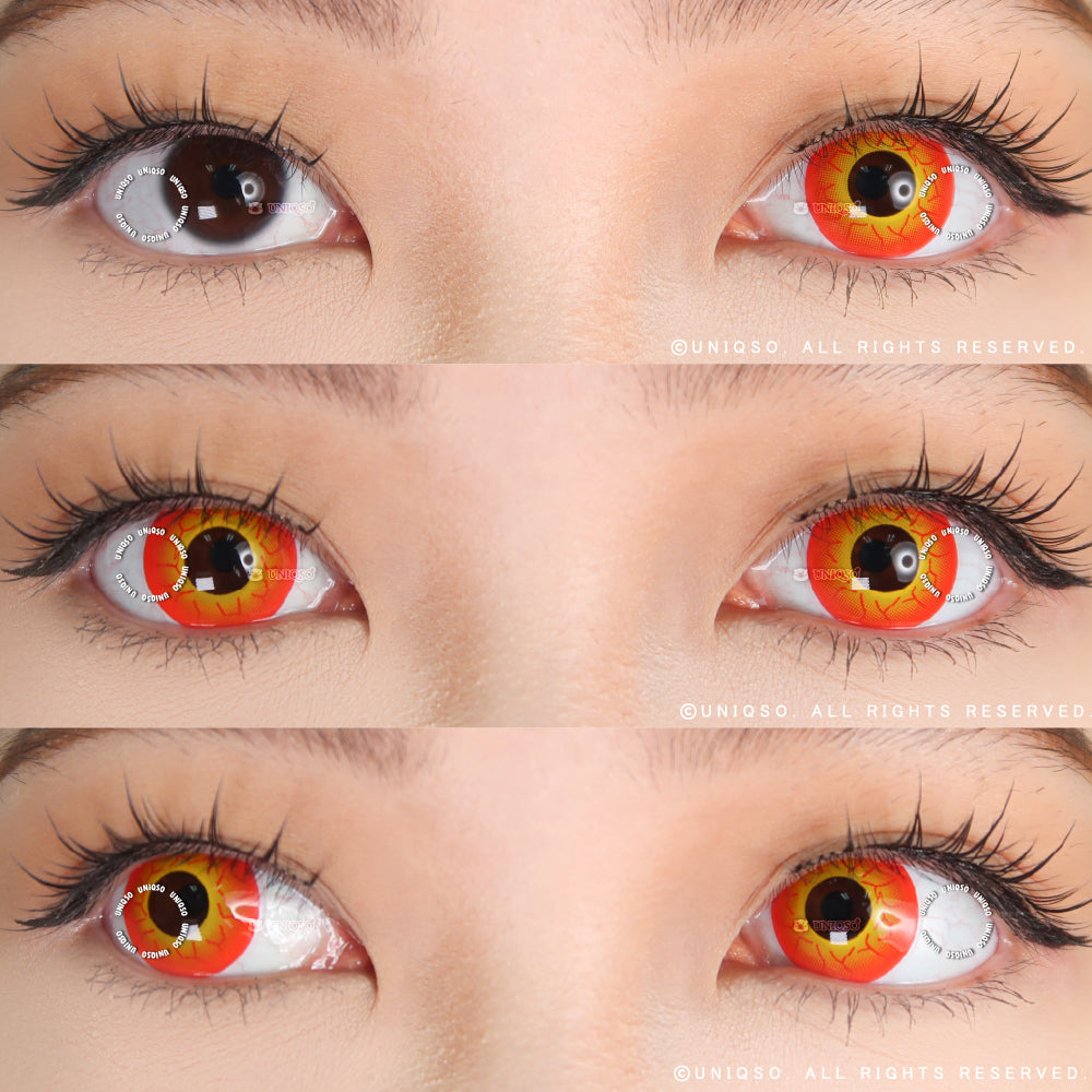 Coscon Crazy with Power - Inferno Crack (1 lens/pack)-Crazy Contacts-UNIQSO