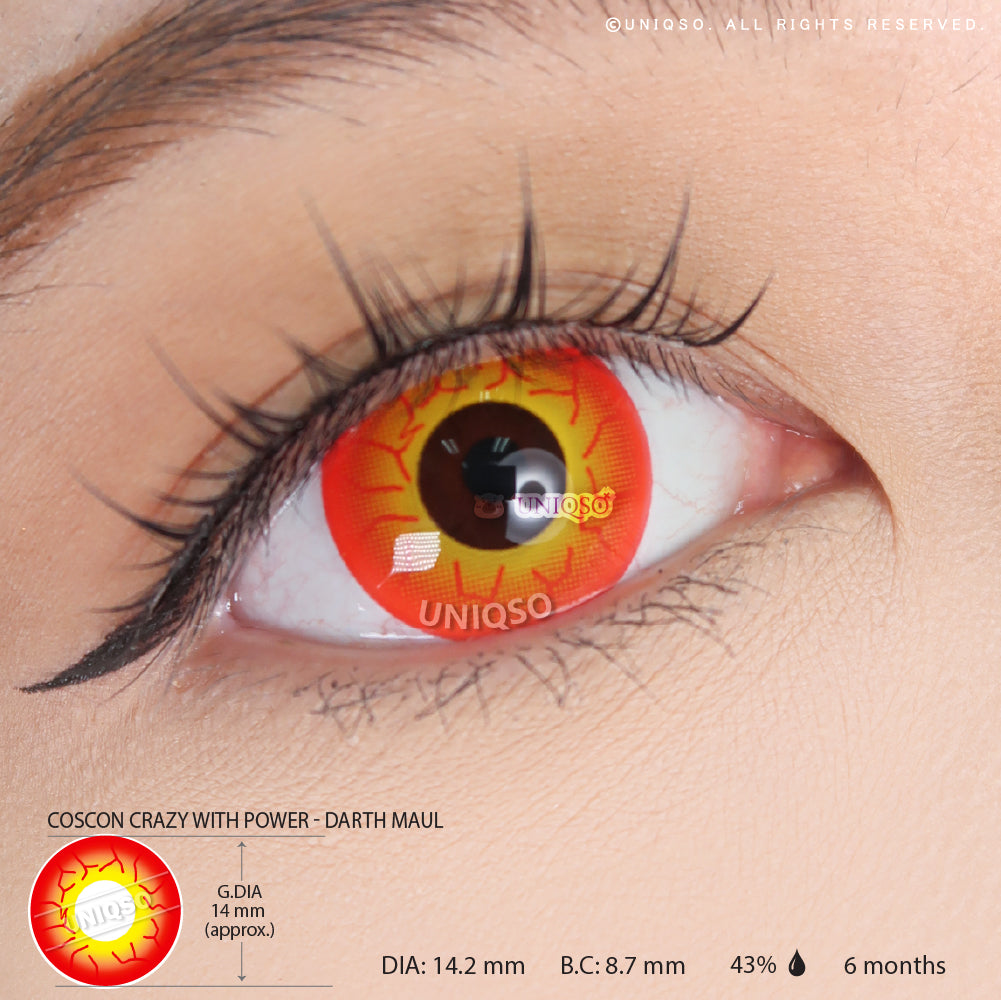 Coscon Crazy with Power - Inferno Crack (1 lens/pack)-Crazy Contacts-UNIQSO