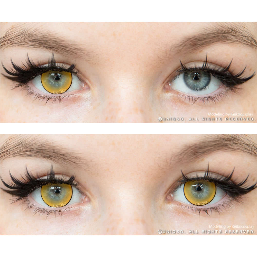 Kazzue Intense Pop Yellow colored contacts
