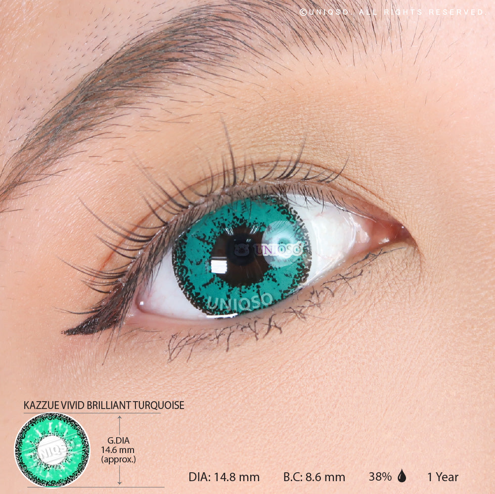 Kazzue Vivid Brilliant Turquoise Colored Contacts – UNIQSO