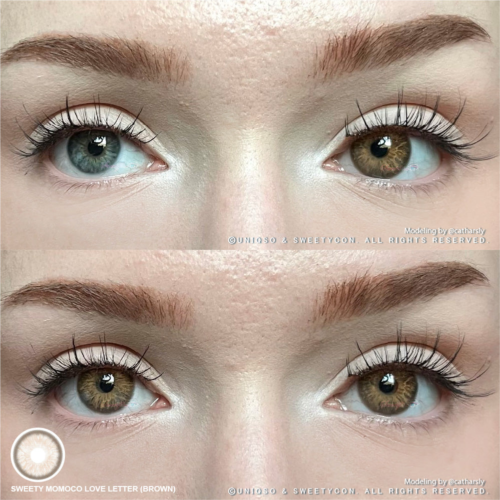 lovebeautymoon Sweety Momoco Love Letter Brown | Colored Contacts – UNIQSO