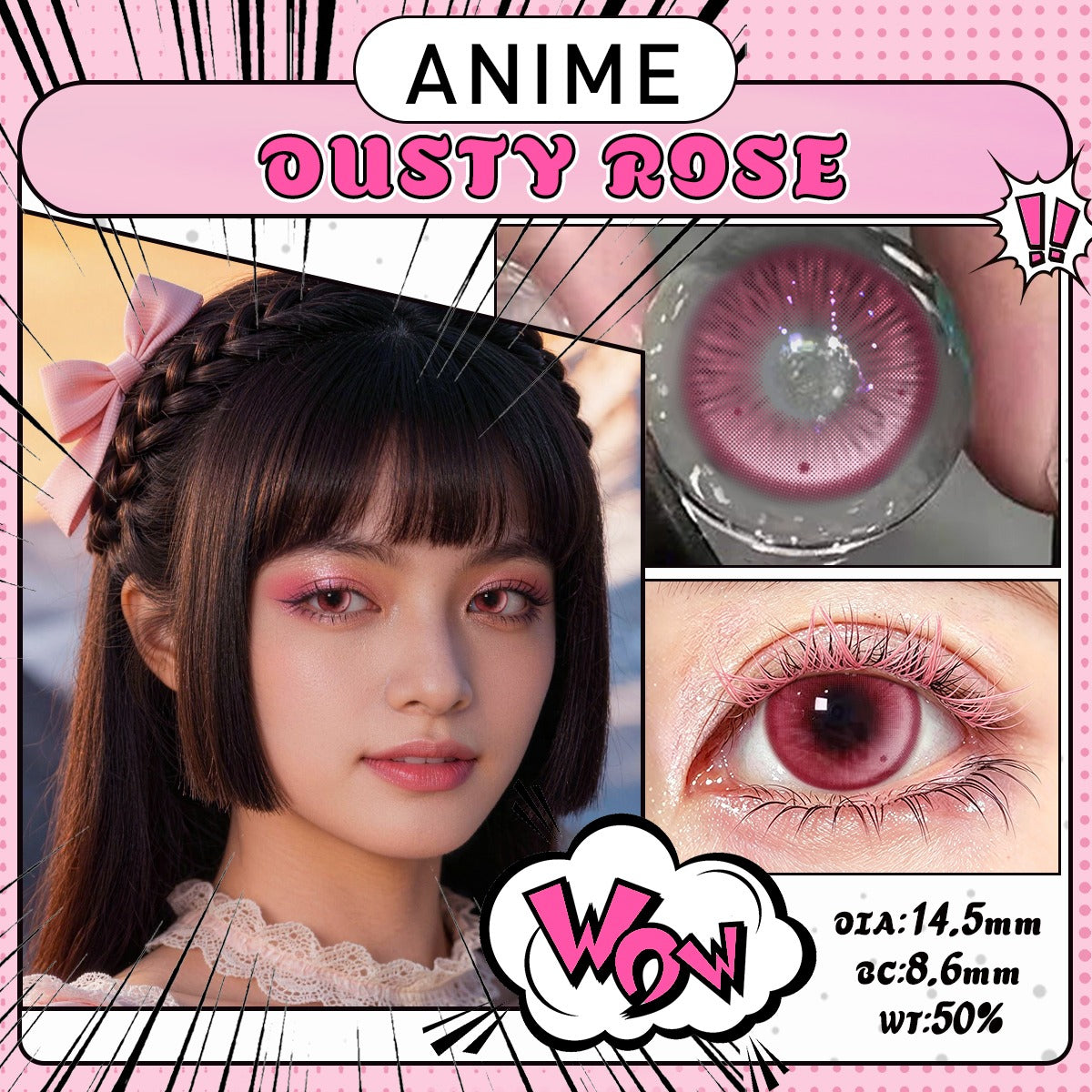 Sweety Dust Rose (1 lens/pack)-Crazy Contacts-UNIQSO