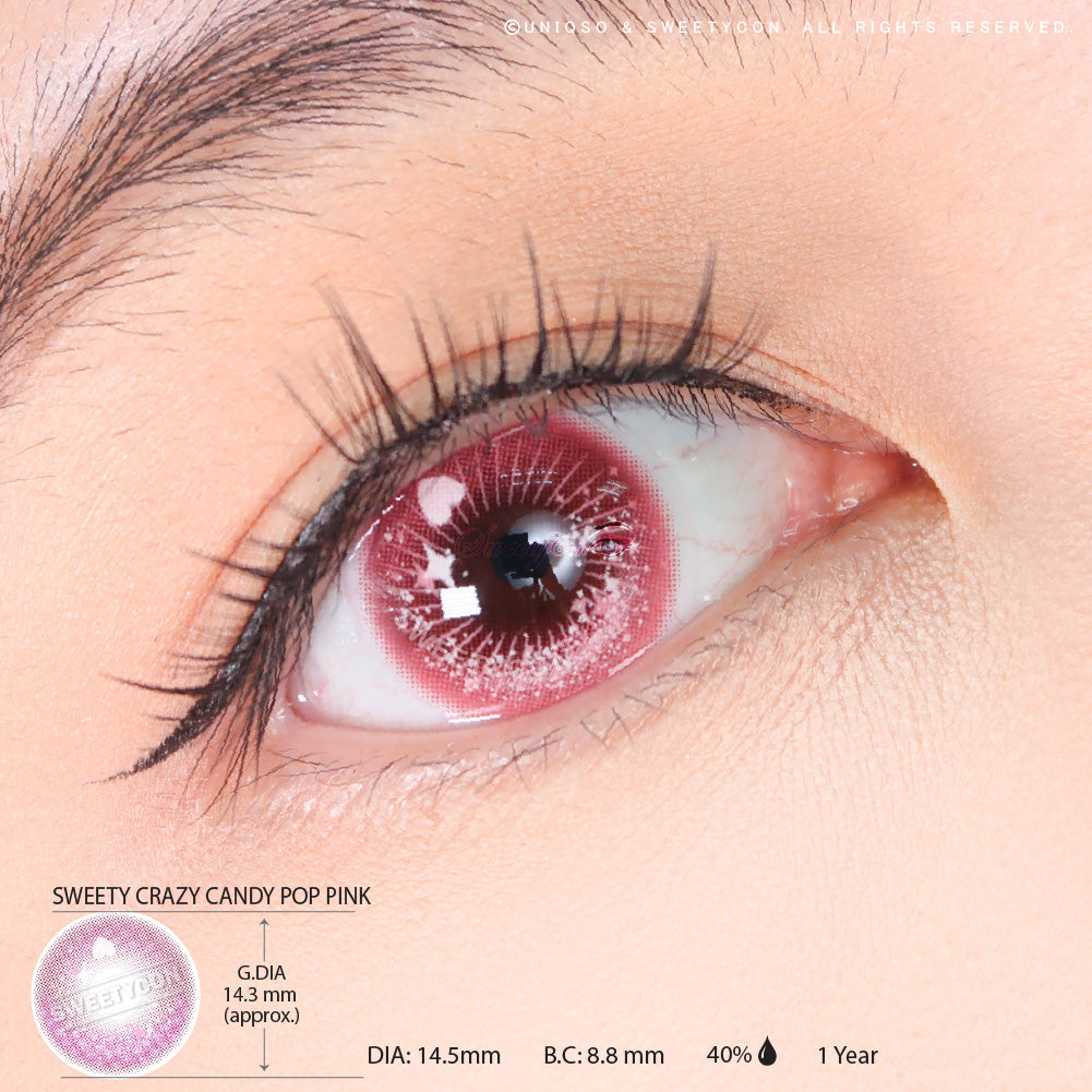 Sweety Crazy Candy Pop Pink | Colored Contacts For Cosplay – UNIQSO