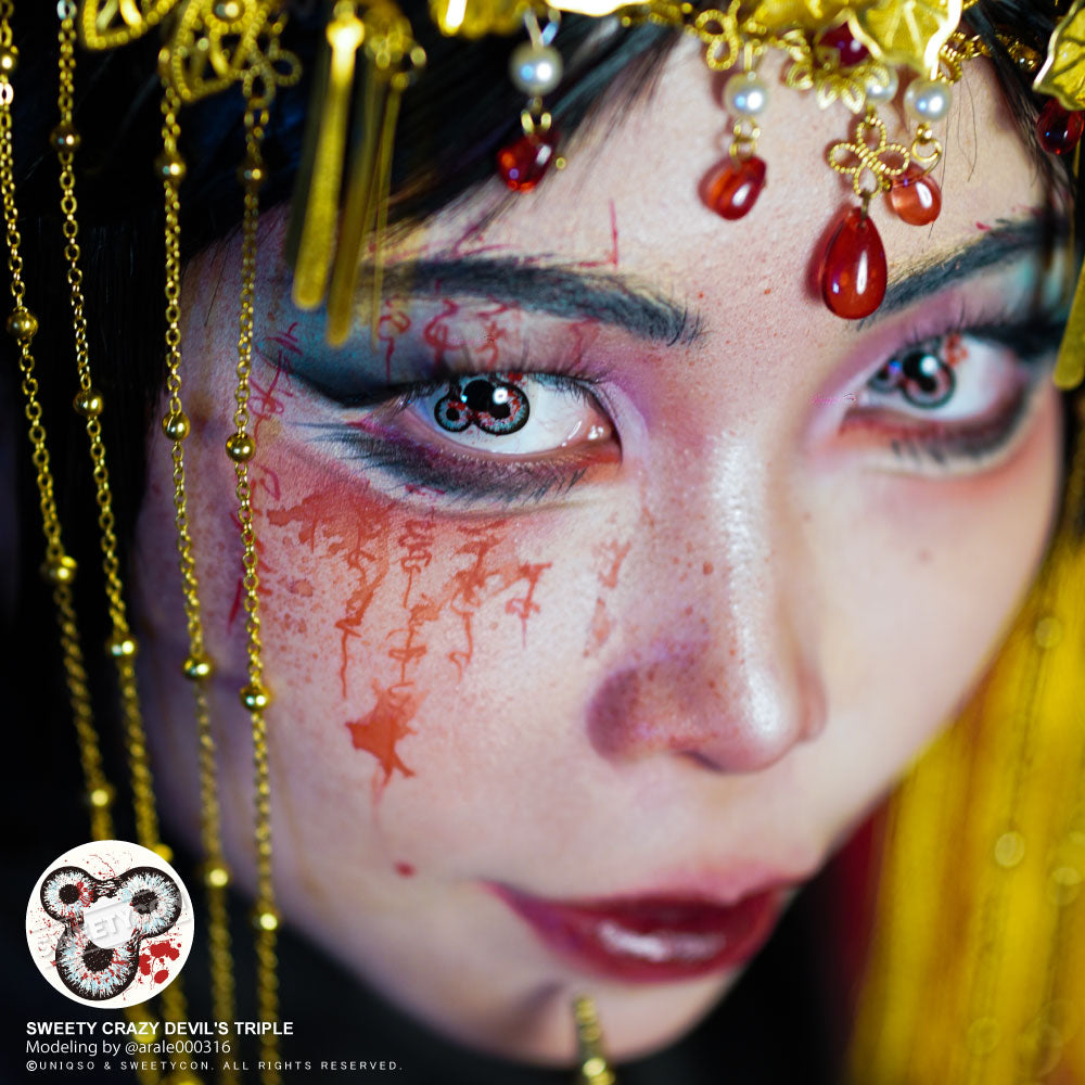 Sweety Crazy Devil's Triple | Halloween Contacts With Prescription