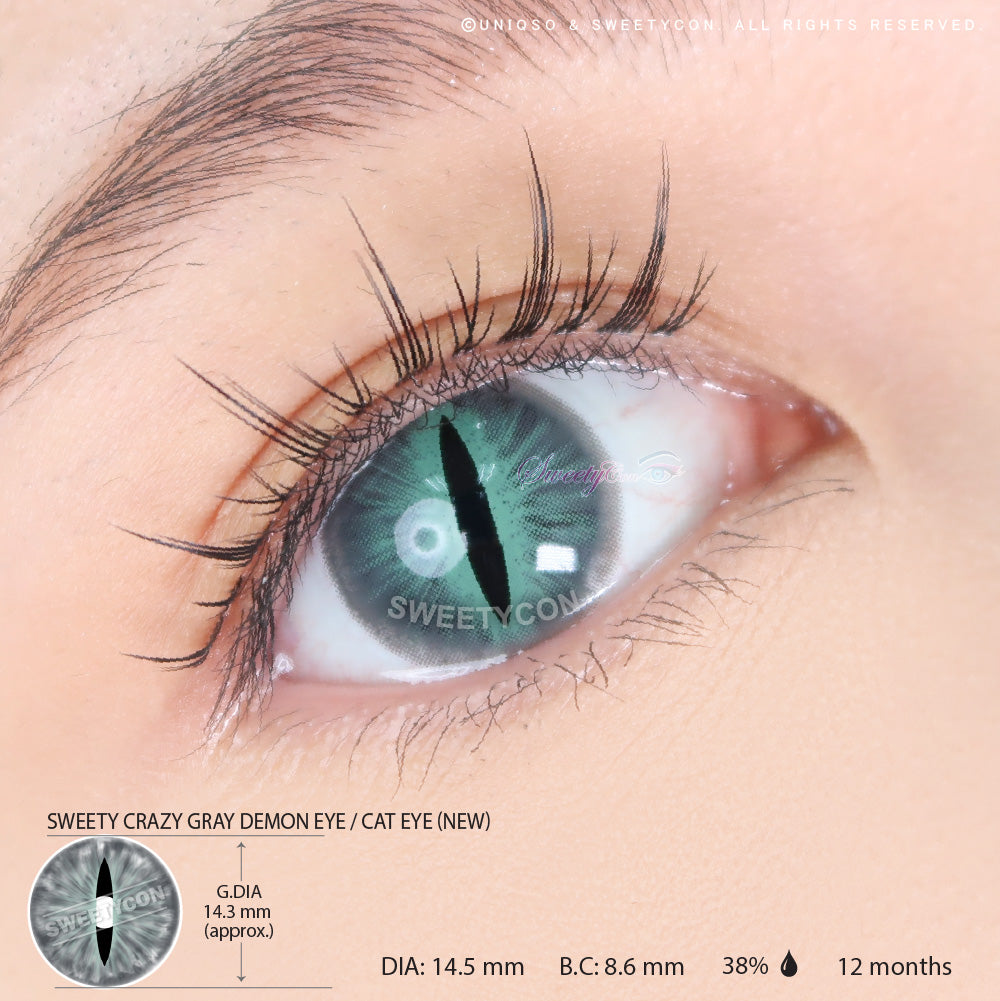 Gray Demon Eye / Cat Eye Contacts| Prescription | Halloween