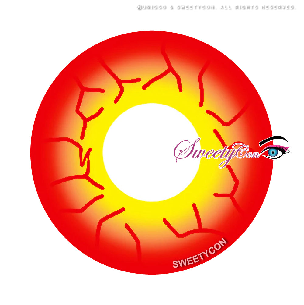 Sweety Crazy Inferno Vein | Bright Orange Colored Contacts-Fast