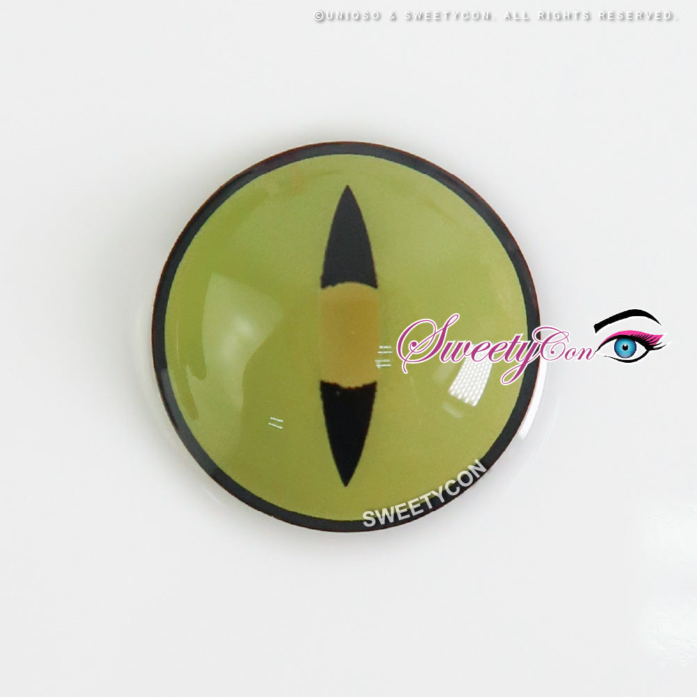 Yellow Cat Eye Black Slit Anime Cosplay Contacts-UNIQSO