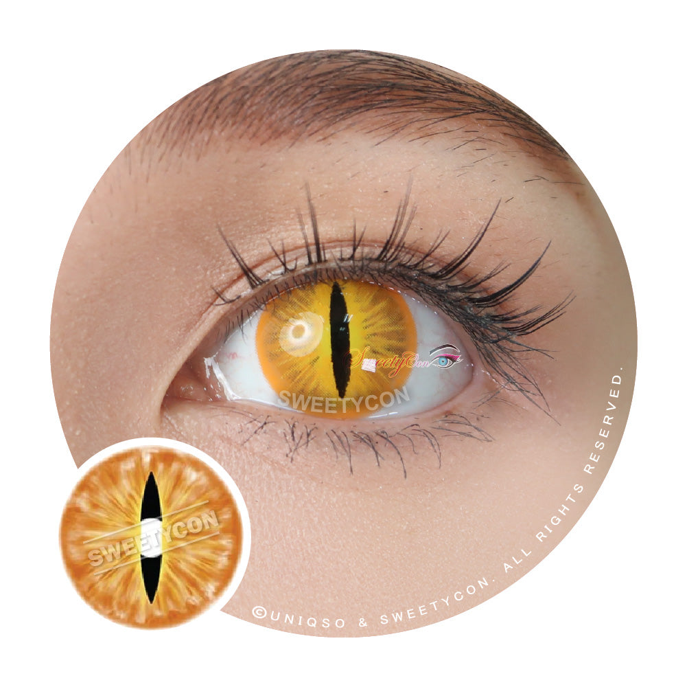 Orange Cat Eye Contacts | Demon Eye Contacts | With Prescription