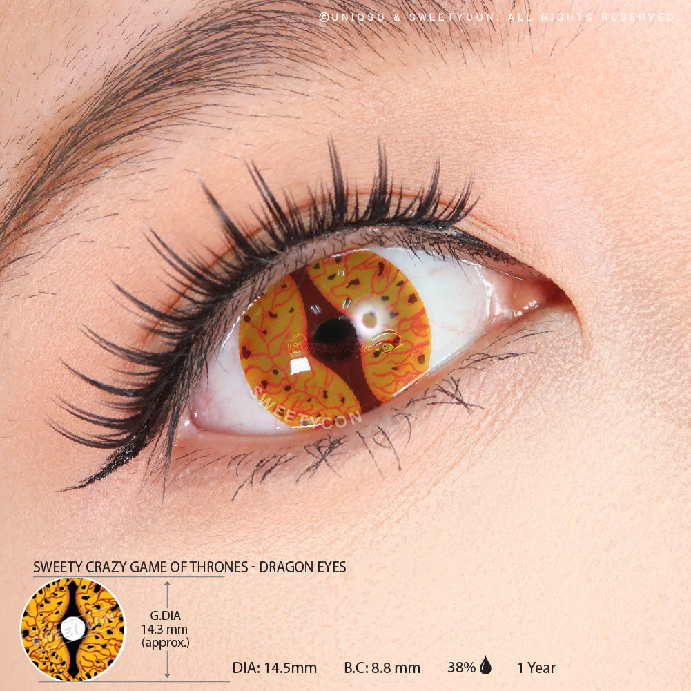 Sweety Crazy Orange Dragon Eyes (1 lens/pack)-Crazy Contacts-UNIQSO