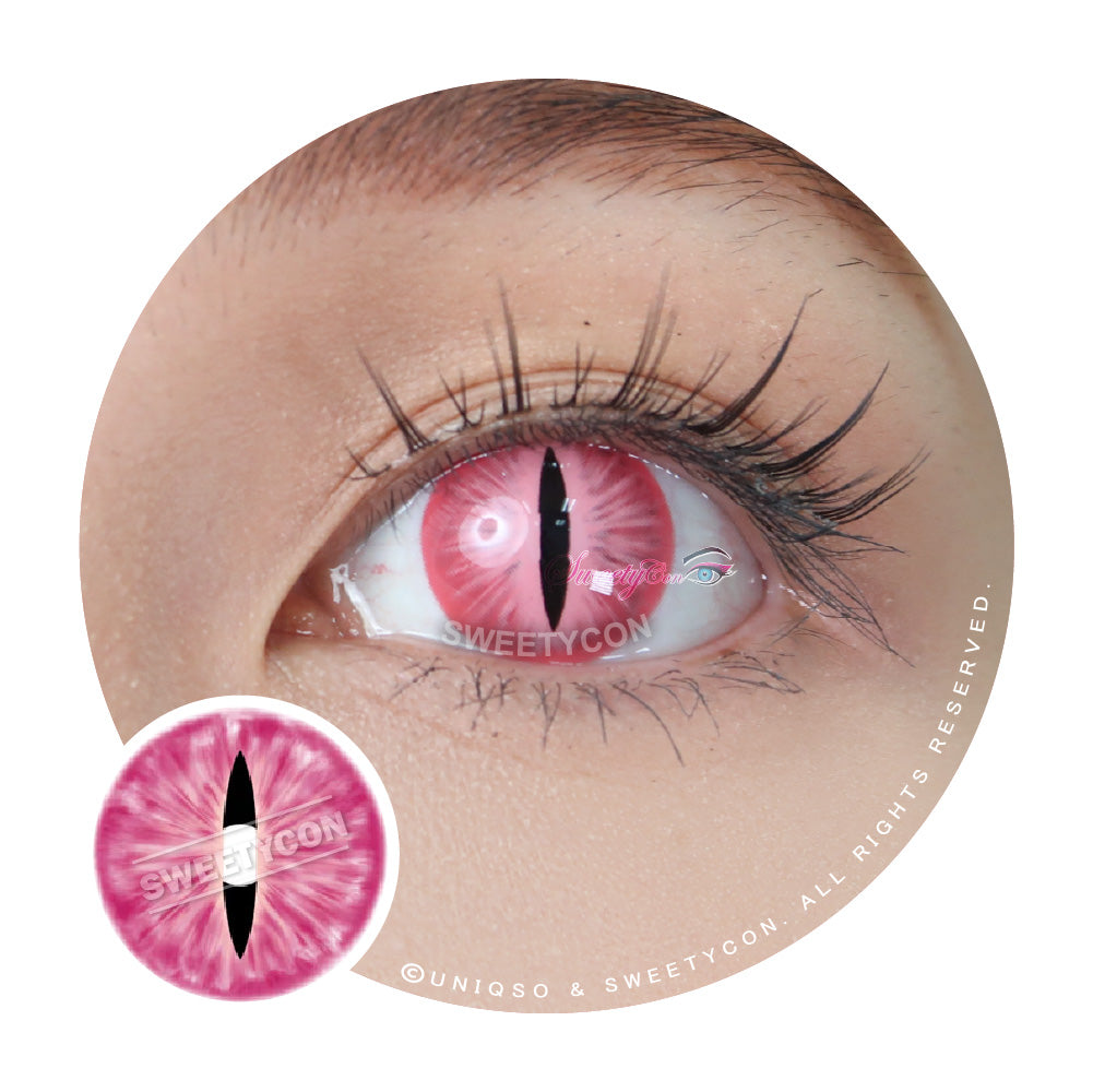 Sweety Crazy Pink Demon Eye / Cat Eye Contacts | With Prescription