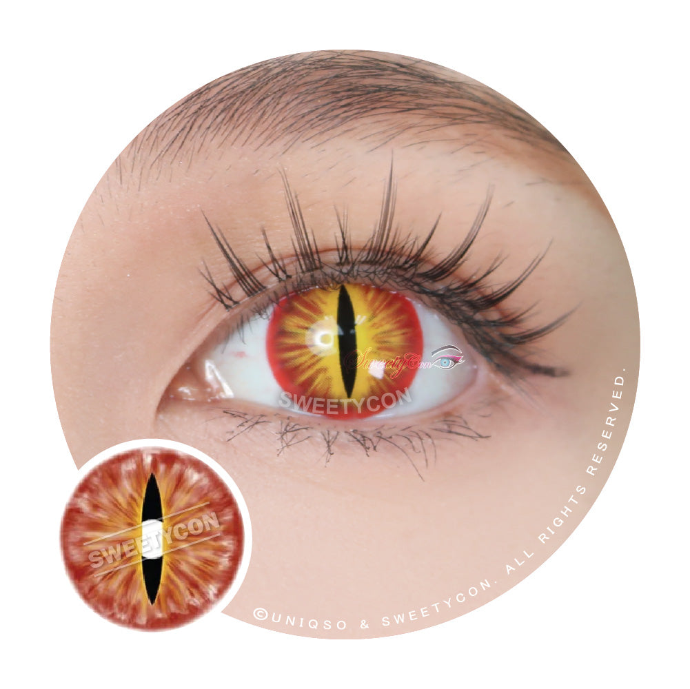 Orange Cat Eye Contacts | Demon Eye Contacts | With Prescription