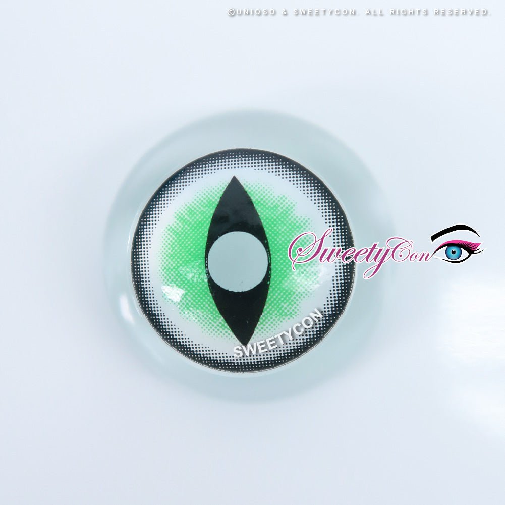 Green Cat Eye Contacts with Prescription Till -6.00 Halloween