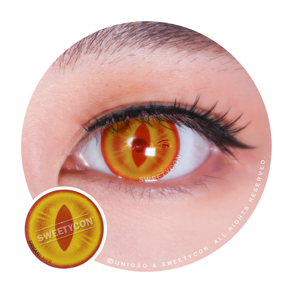 KINJO　One's eyes ～6　　Uniqueキャンバス UV Orange Demon Eye / Cat Eye | Colored Contacts For Halloween