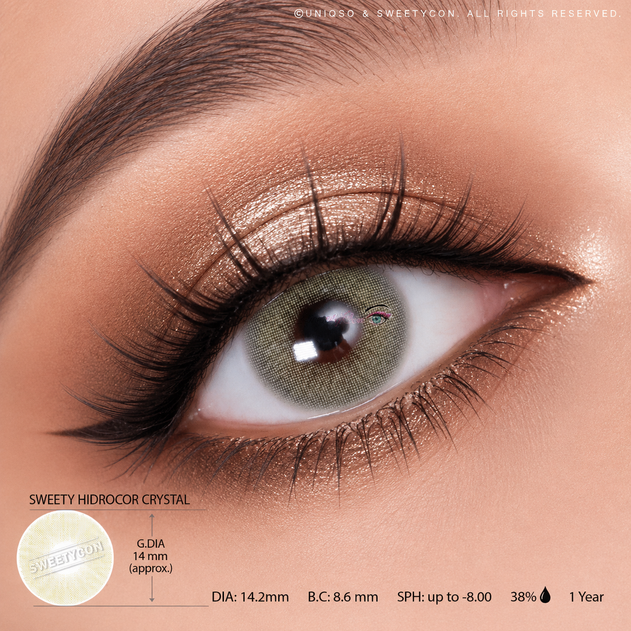 Sweety Hidrocor Crystal (1 lens/pack)-Colored Contacts-UNIQSO