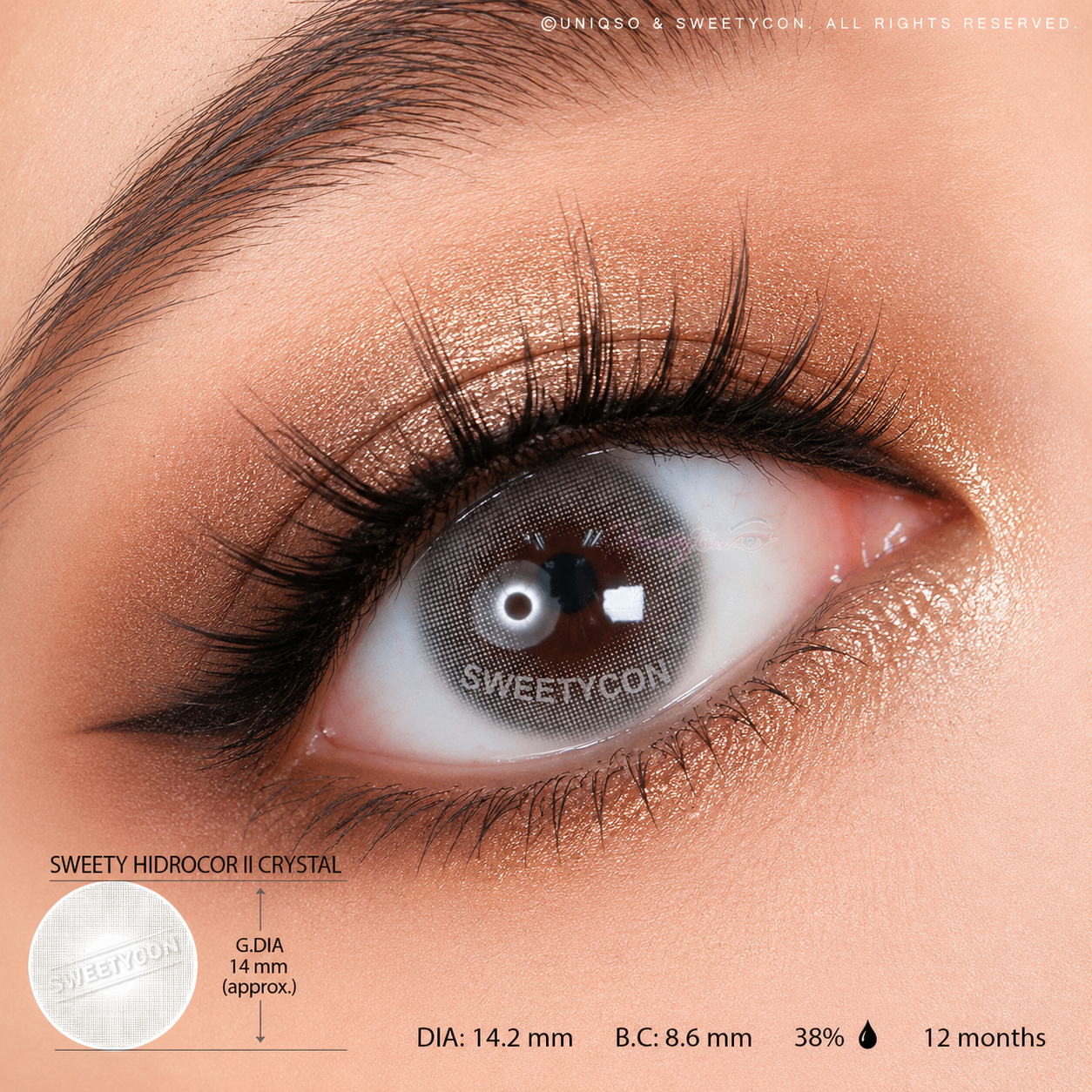 Sweety Hidrocor II Crystal (1 lens/pack)-Colored Contacts-UNIQSO